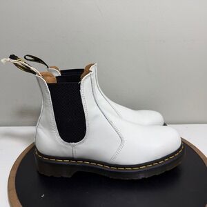 Dr. Martens 2976 Chelsea Boots White Smooth‎ Leather Men 8 Slip On Classic